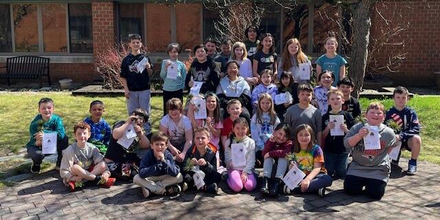 NH Department of Forestry and Lands donates 200 white pine seedlings to Nottingham West Elementary for Arbor Day!
